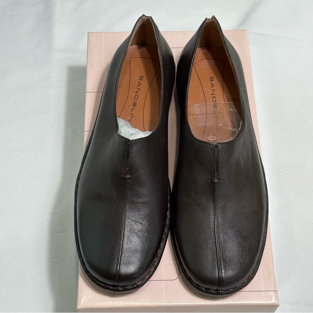 Bandolino Women 's Dark Brown Leather Shoes Loafers Size 6.5